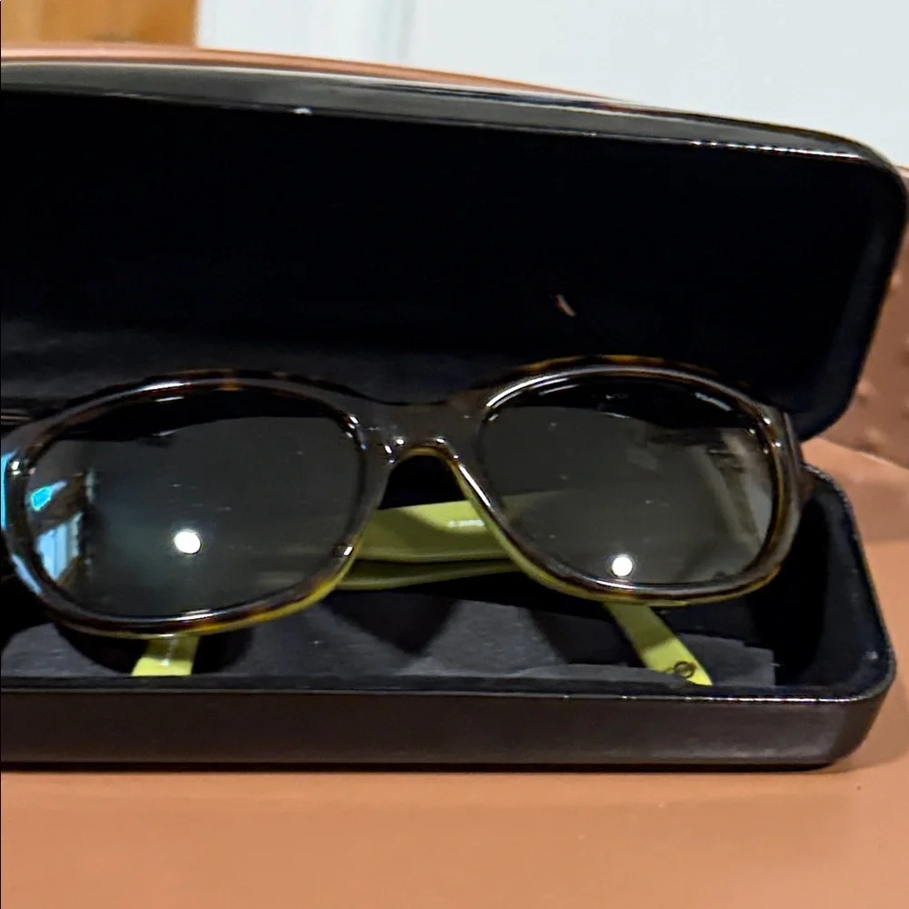 Jennifer Lopez Black and Lime Sunglasses - Picture 6 of 6